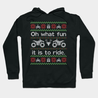 Ugly Christmas Sweater Fun to Ride Quad Hoodie